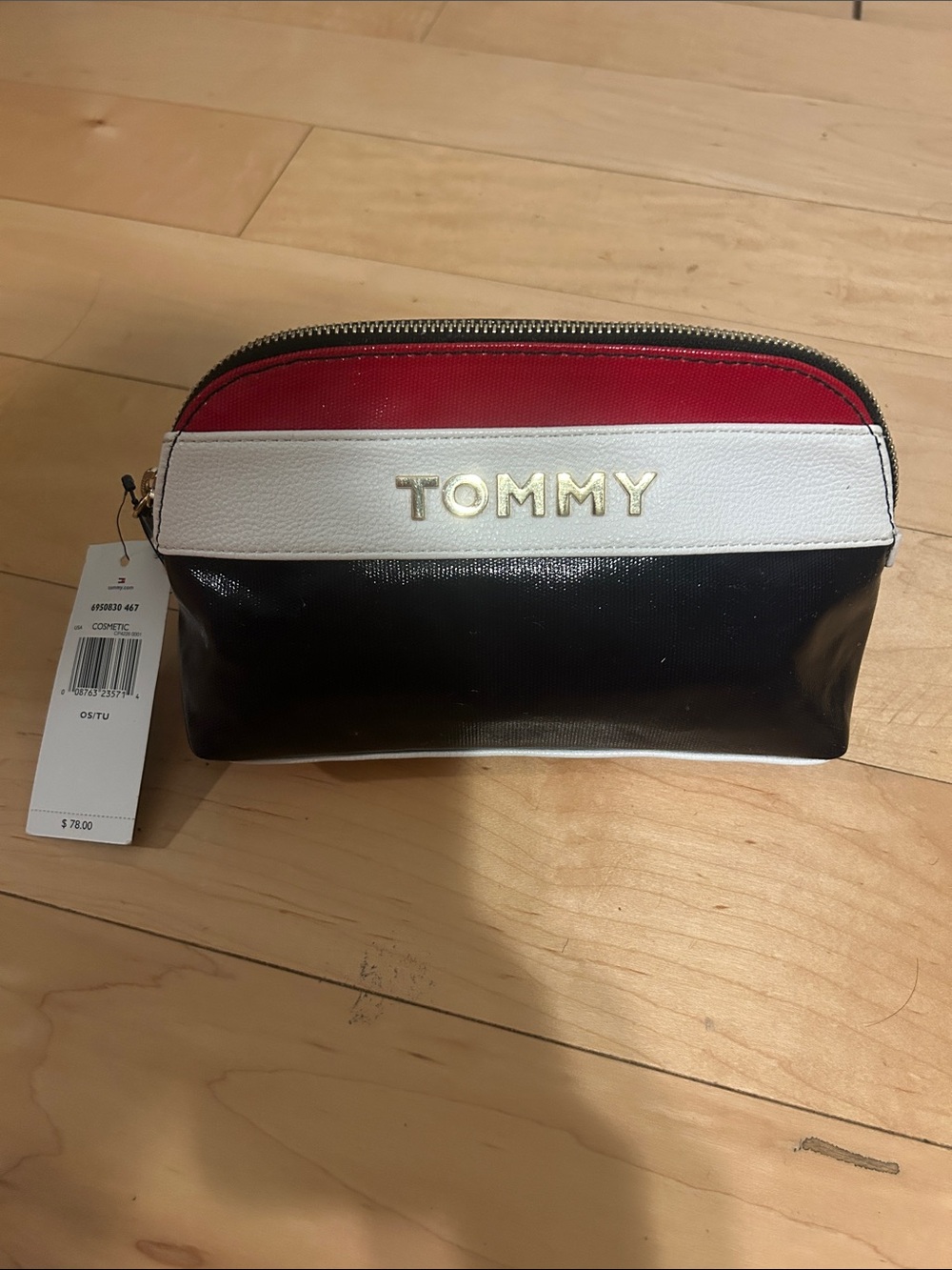 Tommy Hilfiger Red White and Black Cosmetic Pouch